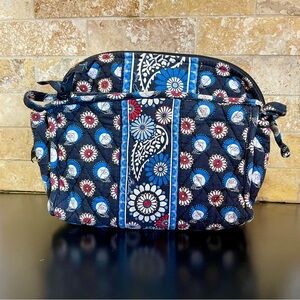 Vera Bradley Blue Floral and Owls Women's Makeup Bag Set - 2 Bags